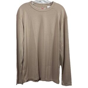 DriFire Pullover Long Sleeve Shirt Men's Large Beige Flame Resistant